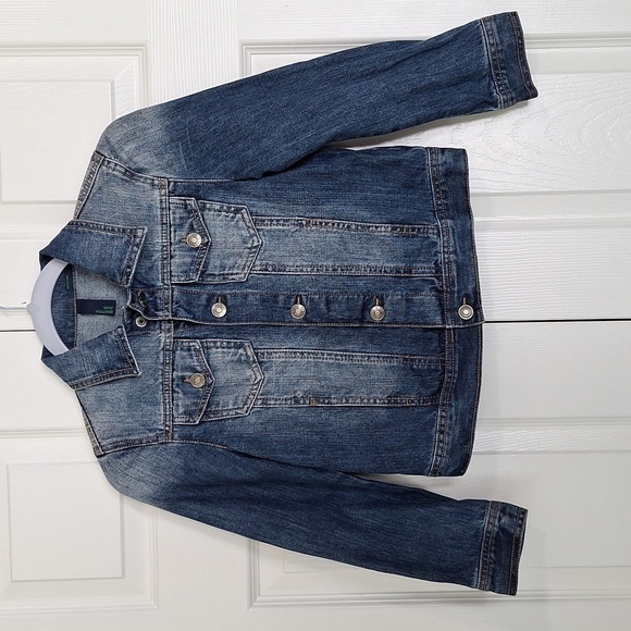 United Colors Of Benetton Other - BENETTON JEANS Kids Snap Front Denim Jacket Size (M 7/8)